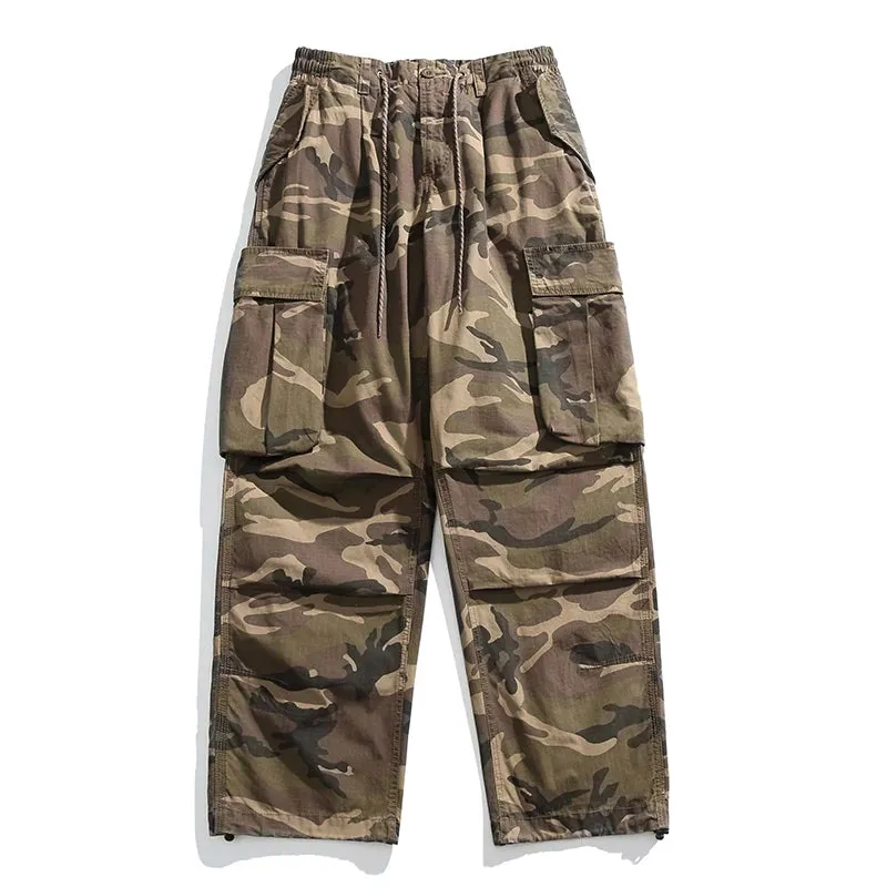 Wiaofellas  -  High Quality American Retro Ast Craft Camouflage Cargo Pants For Men Clothing Outdoors Tactical Pants Casual Baggy Trousers Male