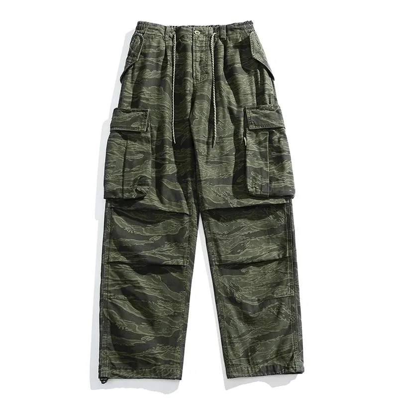 Wiaofellas  -  High Quality American Retro Ast Craft Camouflage Cargo Pants For Men Clothing Outdoors Tactical Pants Casual Baggy Trousers Male