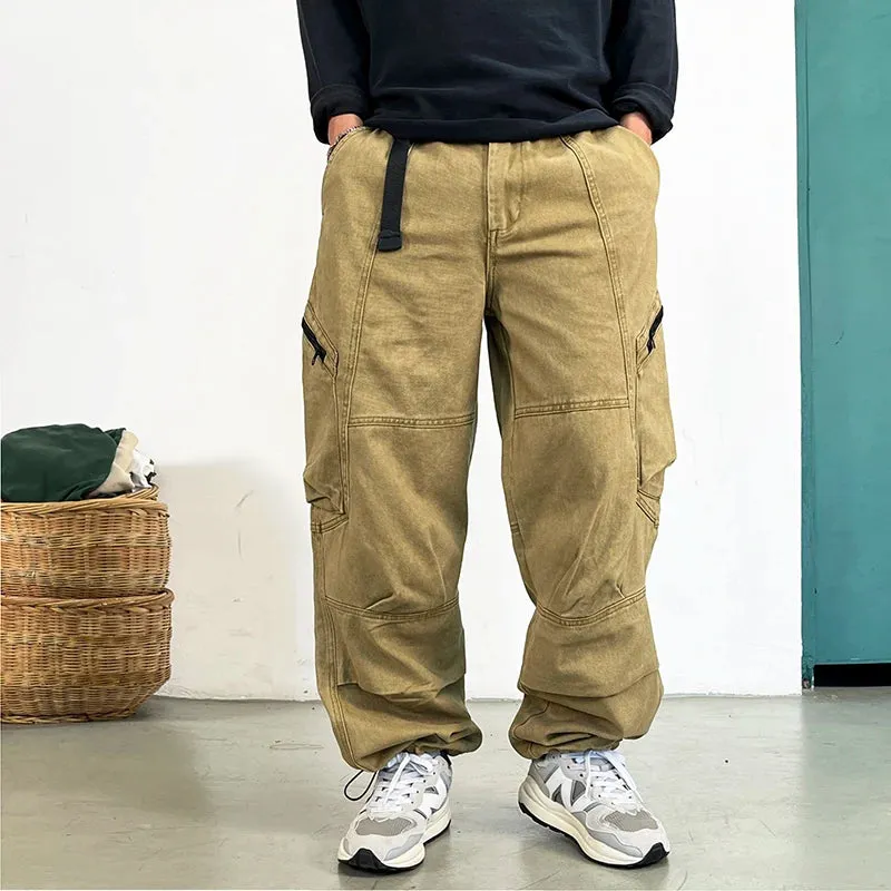 Wiaofellas  -  Japanese Streetwear High Quality Long Staple Cotton Twill Cargo Pants Men Harajuku Plus Size Casual Work Pants Baggy Trousers