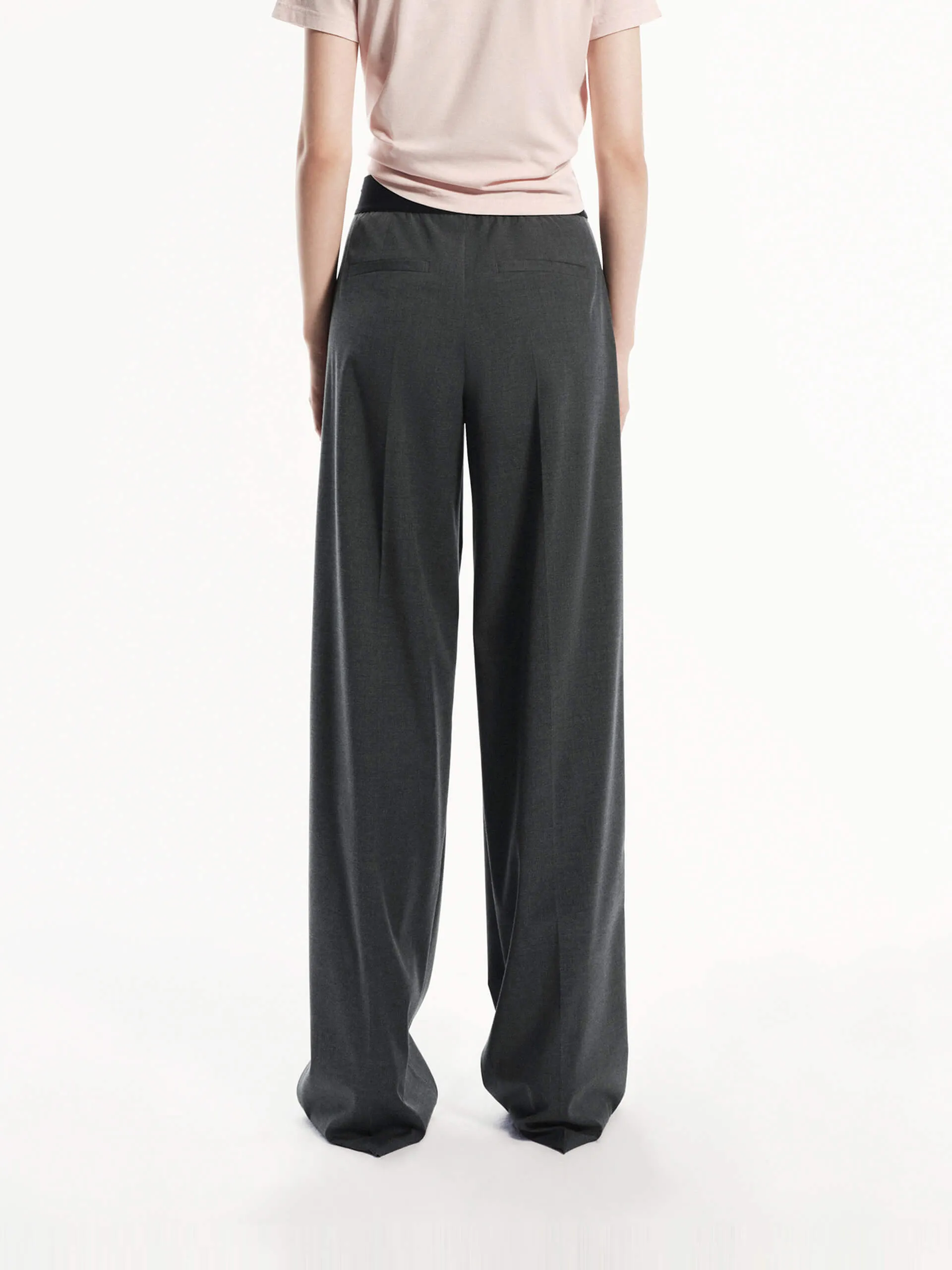 Wide Leg Contrast Pants