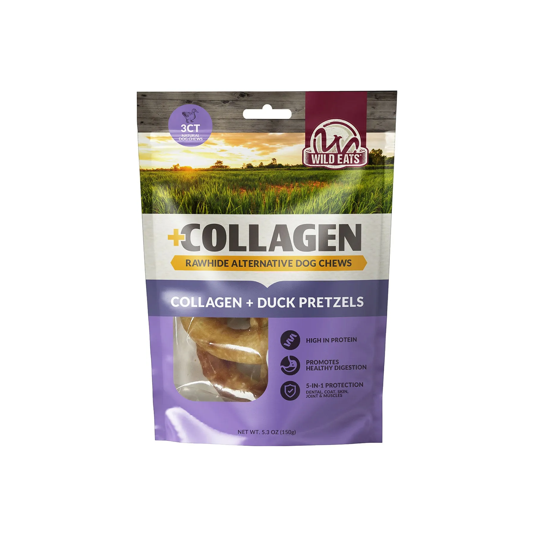 Wild Eats Collagen Pretzel Duck Flavor Dog Treats