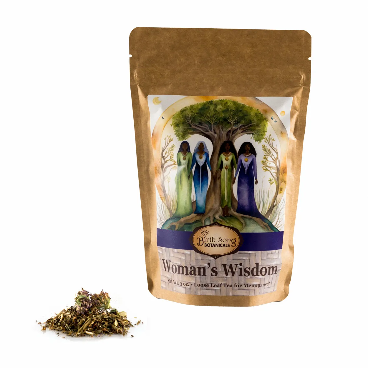 Woman's Wisdom Nourishing Herbal Tea for Menopause and Perimenopause Support* with Tulsi, Loose Leaf 3 oz.