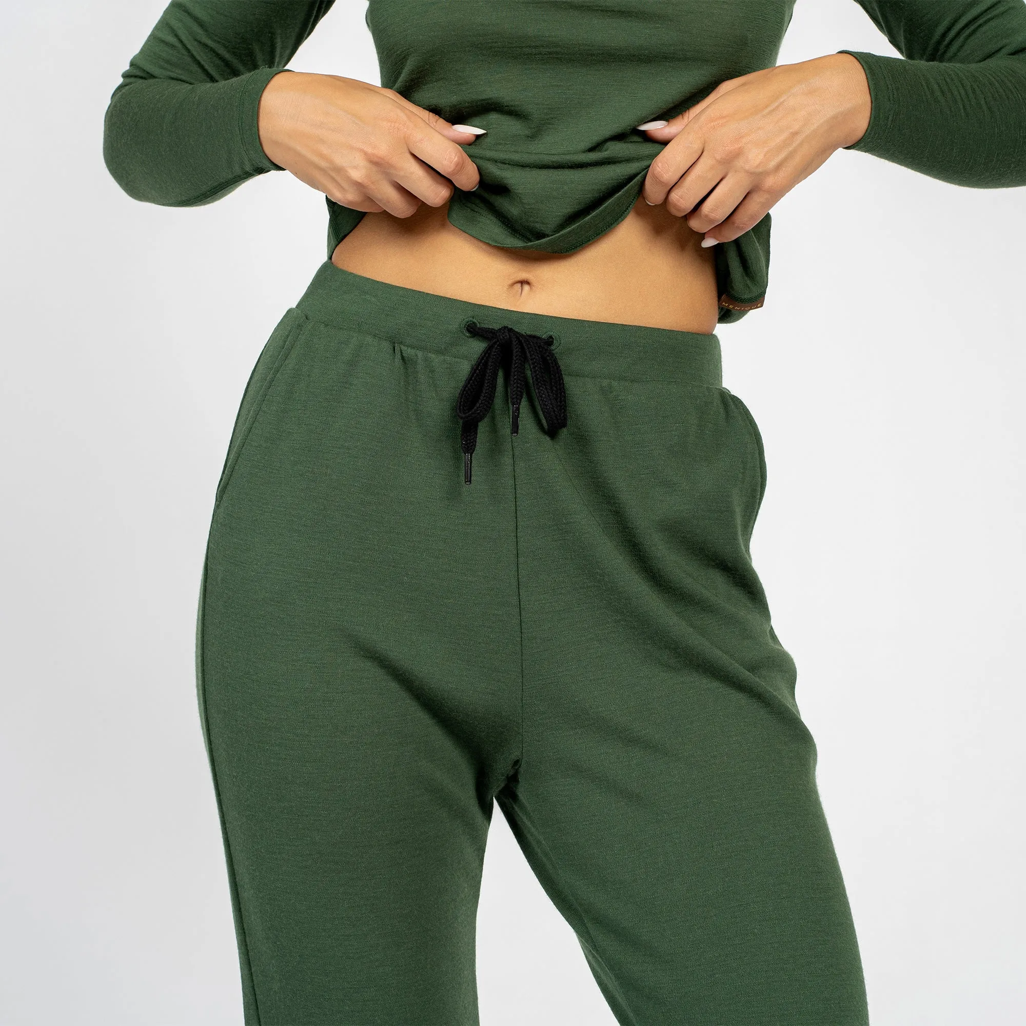 Women's 250 Merino Sweatpants Dark Green