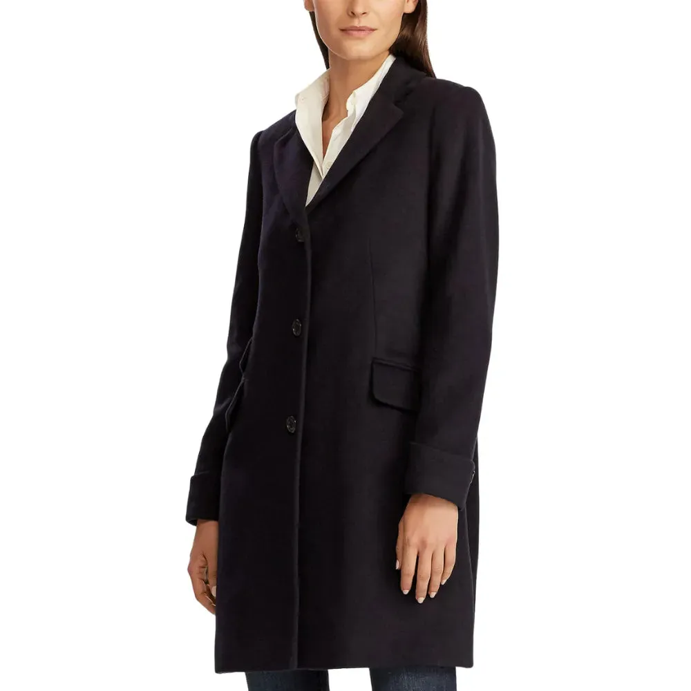 Womens Black Wool Walker Coat