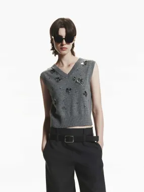 Wool Sequin Knit Vest