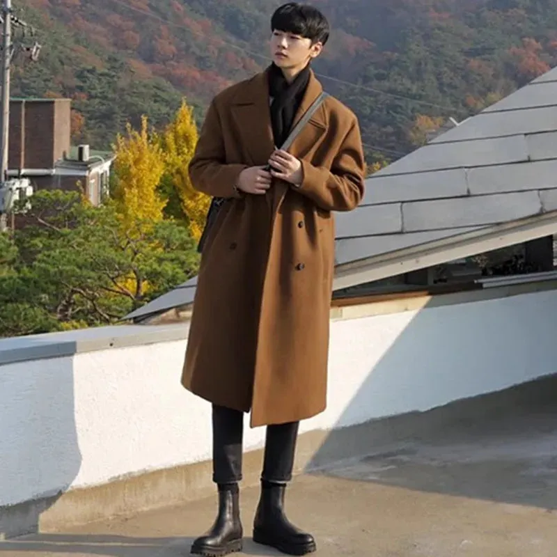 Woolen korean long coat