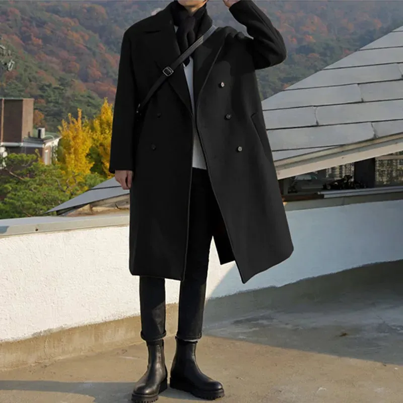 Woolen korean long coat