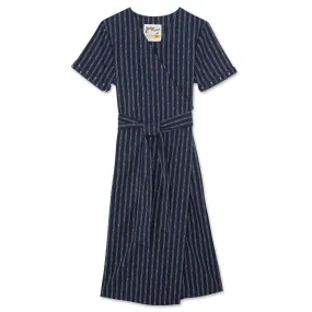 Wrap Dress - Vintage Dobby Stripes - Navy